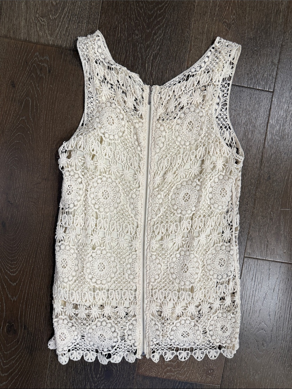 Adiva Cream Crochet Lace Tank Camisole - Picture 3 of 5